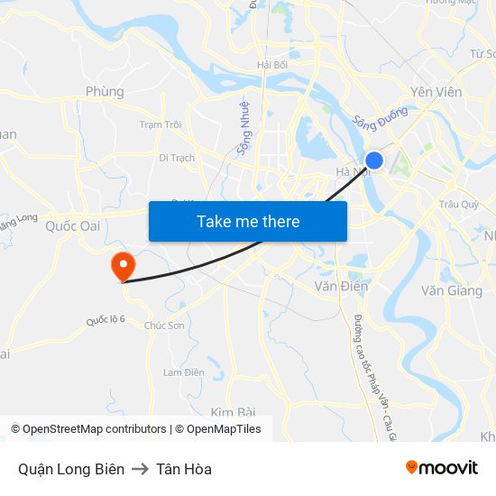 Quận Long Biên to Tân Hòa map