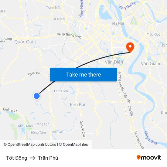 Tốt Động to Trần Phú map
