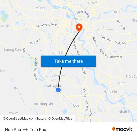 Hòa Phú to Trần Phú map