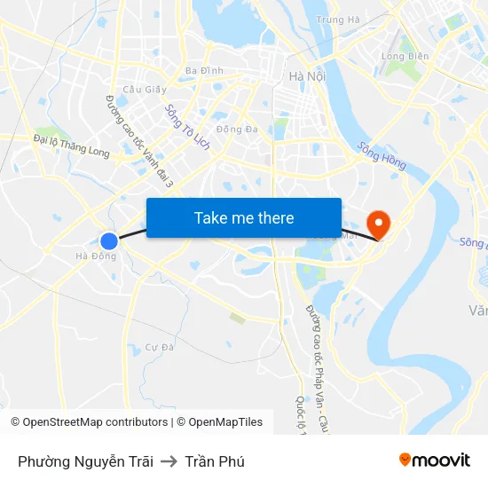 Phường Nguyễn Trãi to Trần Phú map