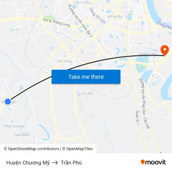 Huyện Chương Mỹ to Trần Phú map
