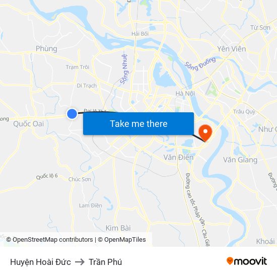 Huyện Hoài Đức to Trần Phú map