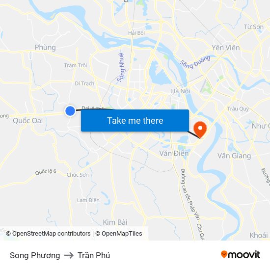 Song Phương to Trần Phú map