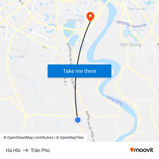 Hà Hồi to Trần Phú map