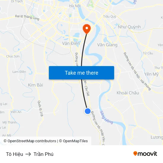 Tô Hiệu to Trần Phú map