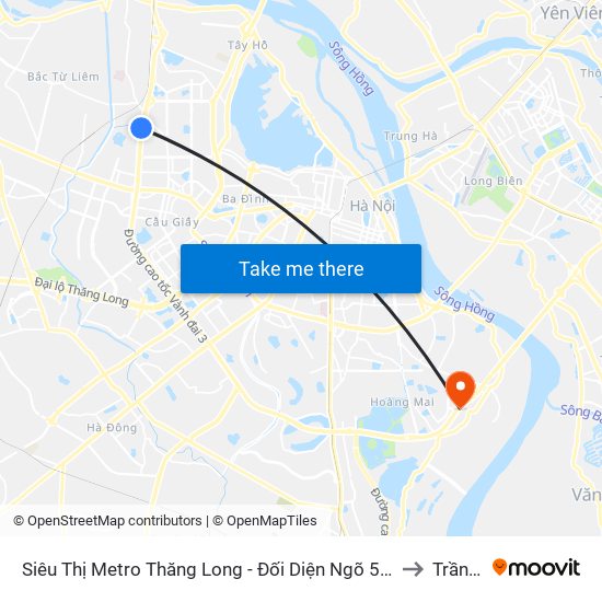 Siêu Thị Metro Thăng Long - Đối Diện Ngõ 599 Phạm Văn Đồng to Trần Phú map