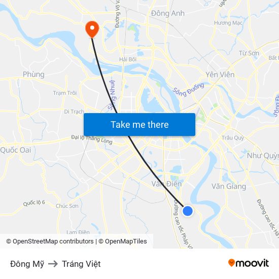 Đông Mỹ to Tráng Việt map