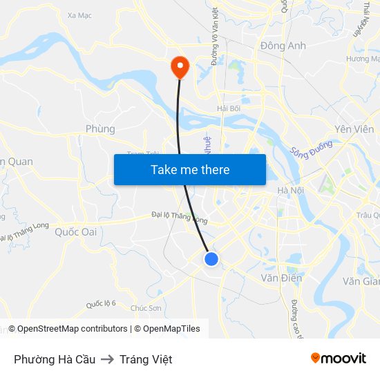 Phường Hà Cầu to Tráng Việt map