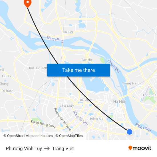 Phường Vĩnh Tuy to Tráng Việt map