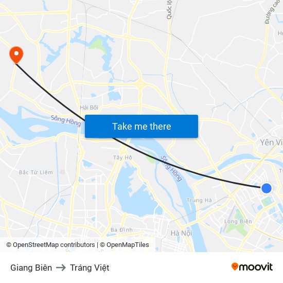 Giang Biên to Tráng Việt map