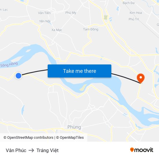 Vân Phúc to Tráng Việt map