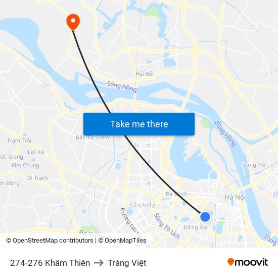 274-276 Khâm Thiên to Tráng Việt map