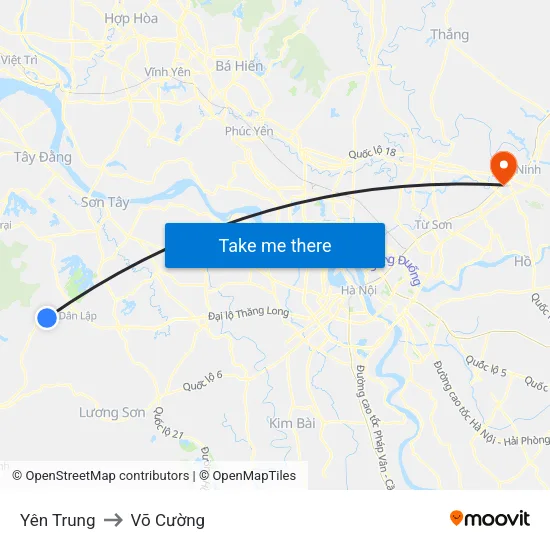 Yên Trung to Võ Cường map