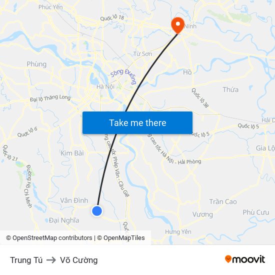 Trung Tú to Võ Cường map