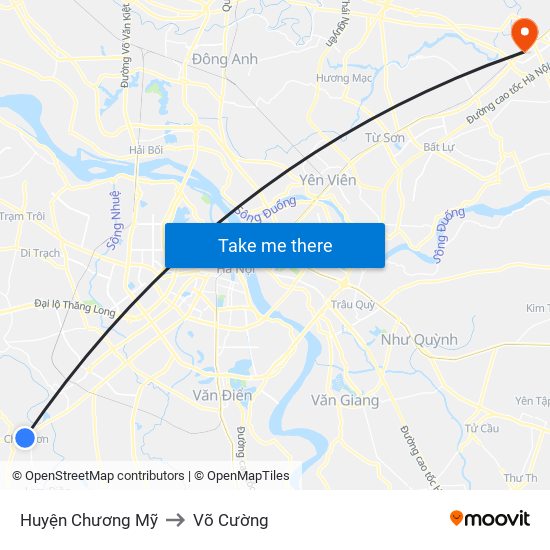 Huyện Chương Mỹ to Võ Cường map