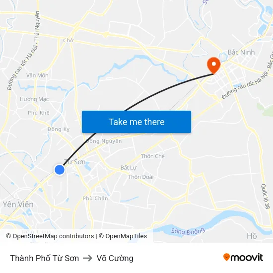 Thành Phố Từ Sơn to Võ Cường map