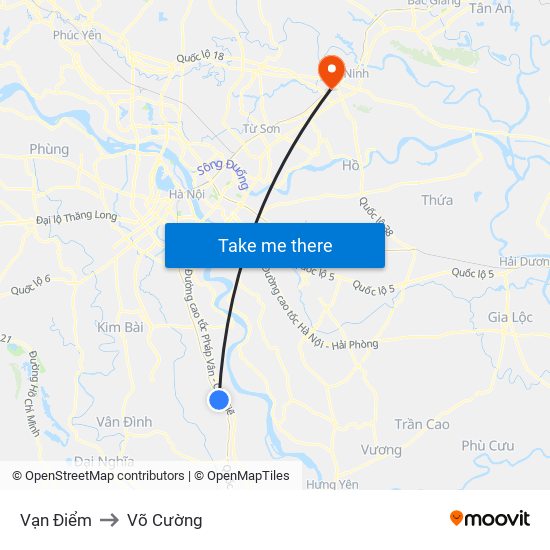 Vạn Điểm to Võ Cường map