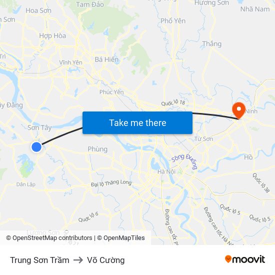 Trung Sơn Trầm to Võ Cường map