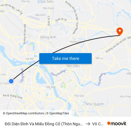 Đối Diện Đình Và Miếu Đồng Cổ (Thôn Nguyên Xá) - Đường 32 to Võ Cường map