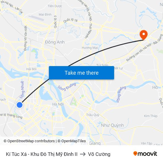 Kí Túc Xá - Khu Đô Thị Mỹ Đình II to Võ Cường map