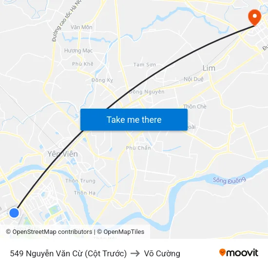 549 Nguyễn Văn Cừ (Cột Trước) to Võ Cường map