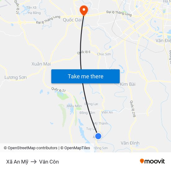 Xã An Mỹ to Vân Côn map