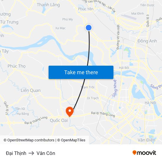 Đại Thịnh to Vân Côn map