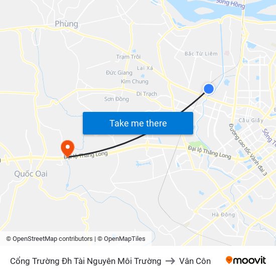 Cổng Trường Đh Tài Nguyên Môi Trường to Vân Côn map