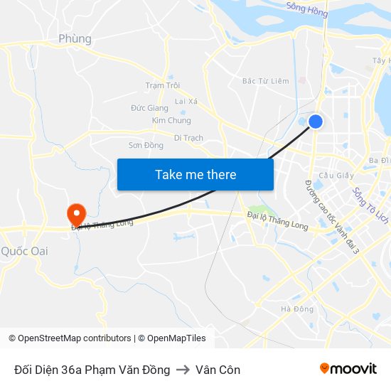 Đối Diện 36a Phạm Văn Đồng to Vân Côn map