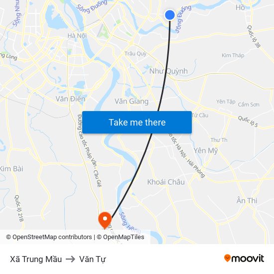 Xã Trung Mầu to Văn Tự map