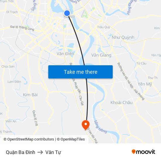 Quận Ba Đình to Văn Tự map