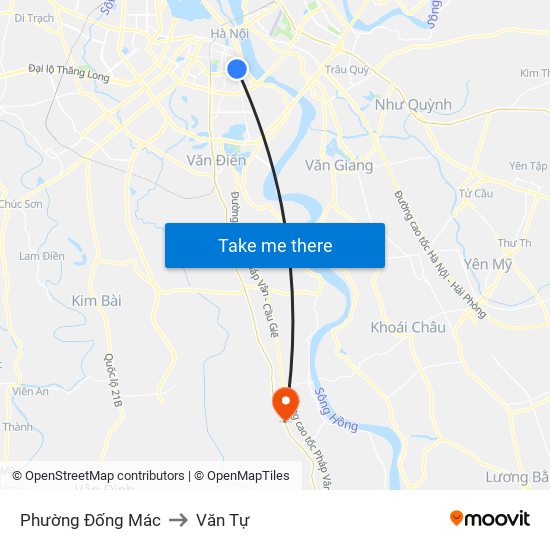 Phường Đống Mác to Văn Tự map