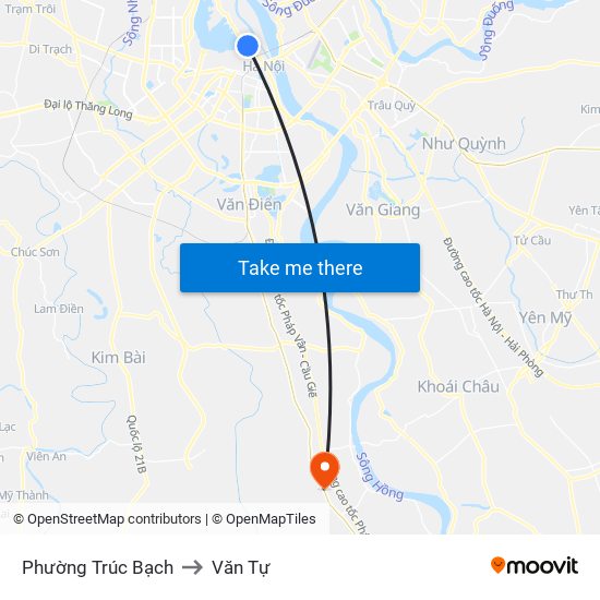 Phường Trúc Bạch to Văn Tự map