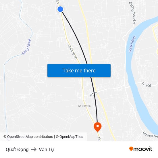 Quất Động to Văn Tự map