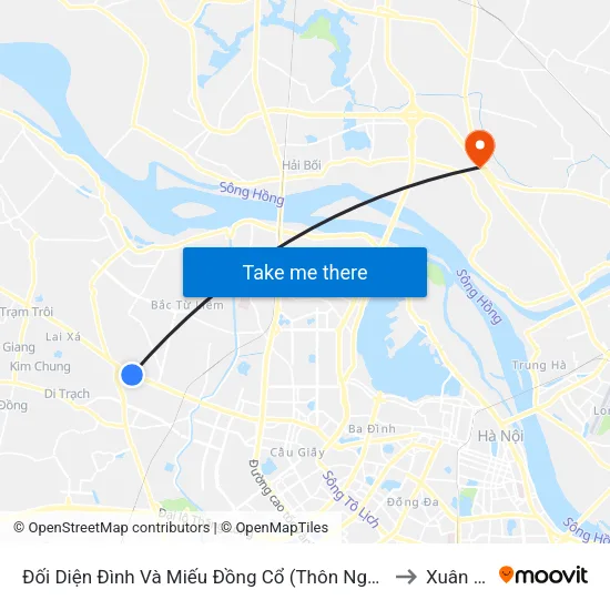 Đối Diện Đình Và Miếu Đồng Cổ (Thôn Nguyên Xá) - Đường 32 to Xuân Canh map