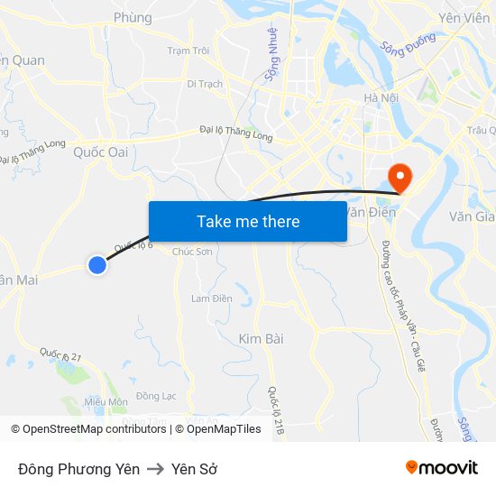 Đông Phương Yên to Yên Sở map