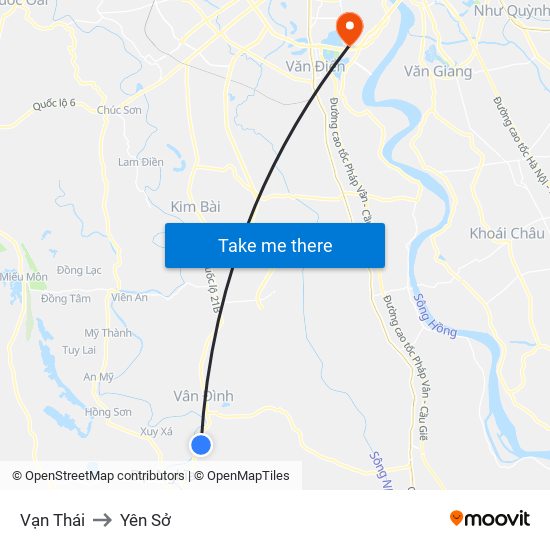 Vạn Thái to Yên Sở map