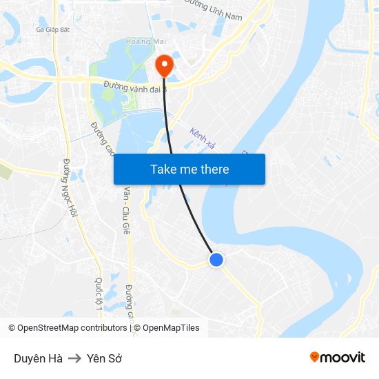 Duyên Hà to Yên Sở map
