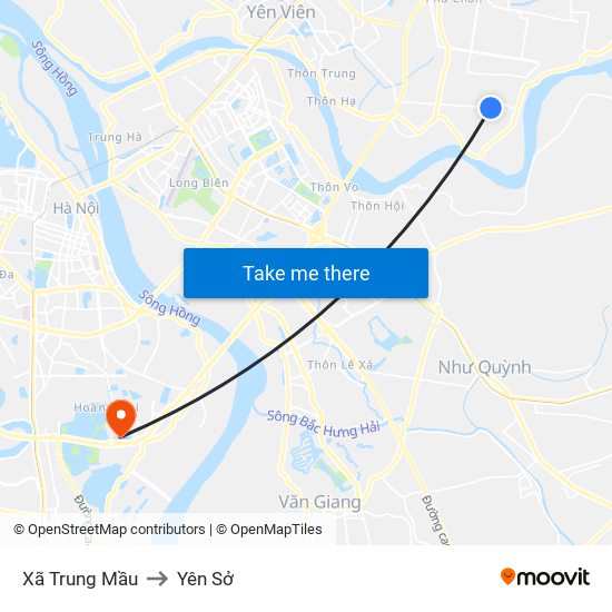 Xã Trung Mầu to Yên Sở map