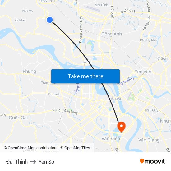 Đại Thịnh to Yên Sở map