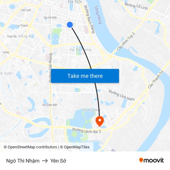 Ngô Thì Nhậm to Yên Sở map