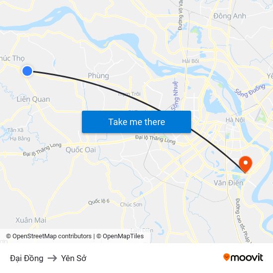 Đại Đồng to Yên Sở map