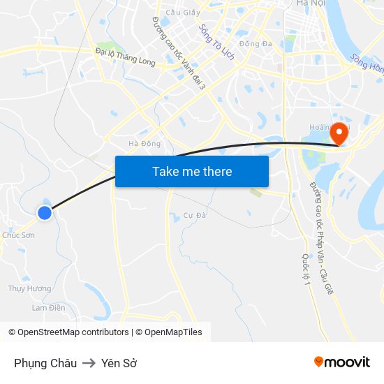 Phụng Châu to Yên Sở map