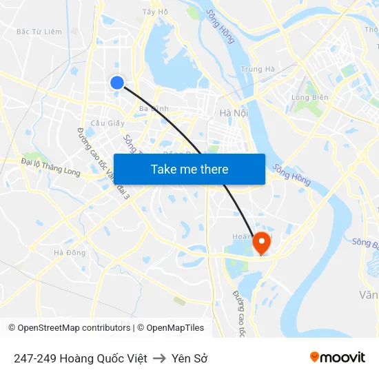247-249 Hoàng Quốc Việt to Yên Sở map