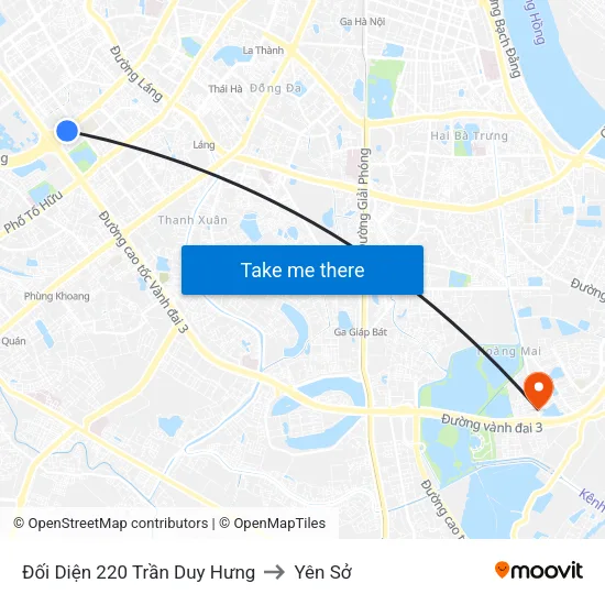 Đối Diện 220 Trần Duy Hưng to Yên Sở map