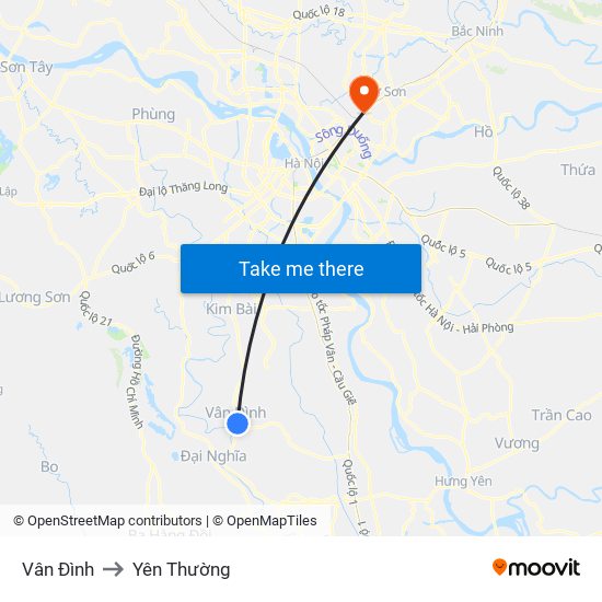 Vân Đình to Yên Thường map