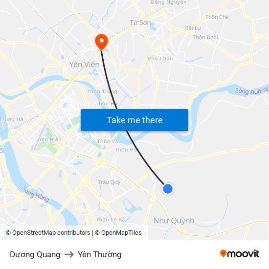 Dương Quang to Yên Thường map