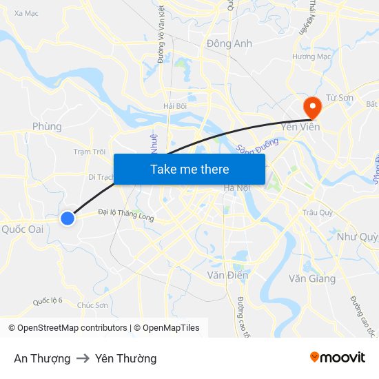 An Thượng to Yên Thường map