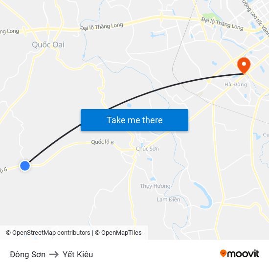 Đông Sơn to Yết Kiêu map