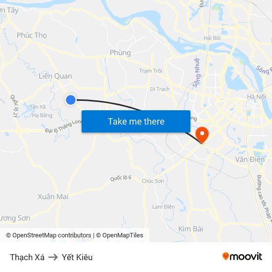 Thạch Xá to Yết Kiêu map